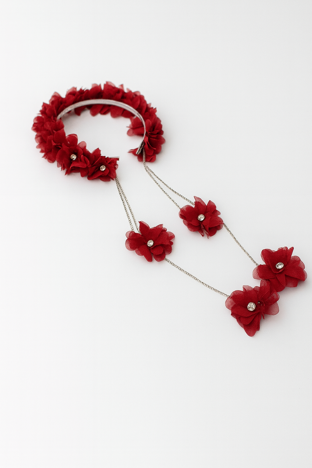 Sarkan Küpeli Lohusa Tacı Gelin Tacı Kına Tacı Bordo