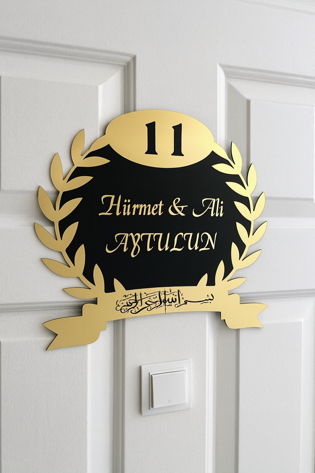 Evimize Hoşgeldiniz Yazılı Kapı Isimliği Kapı Süsü Duvar Süsü
