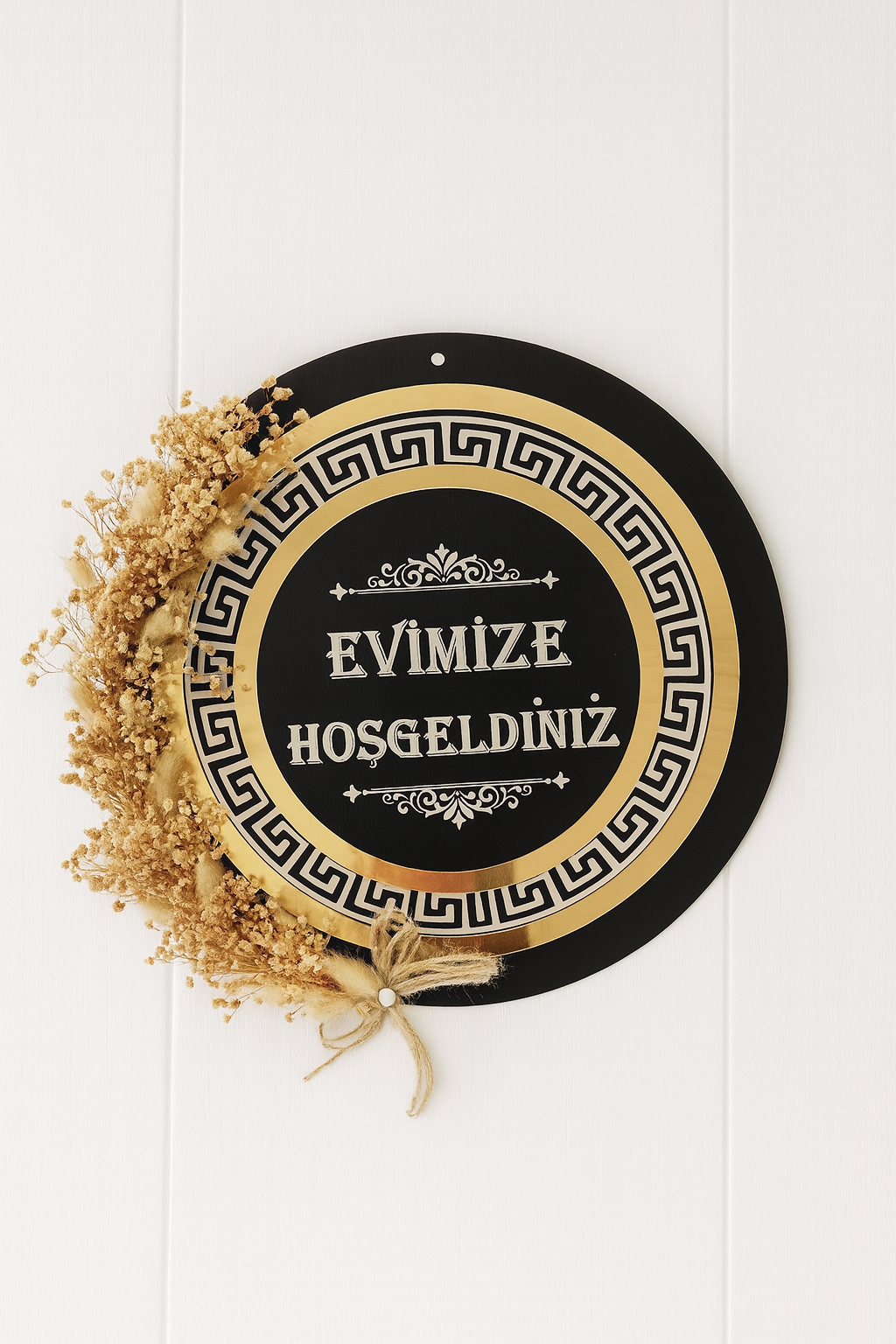 Pleksi Ahşap Kapı Süsü Hoşgeldiniz Yazılı Kapı Süsü 28 Cm