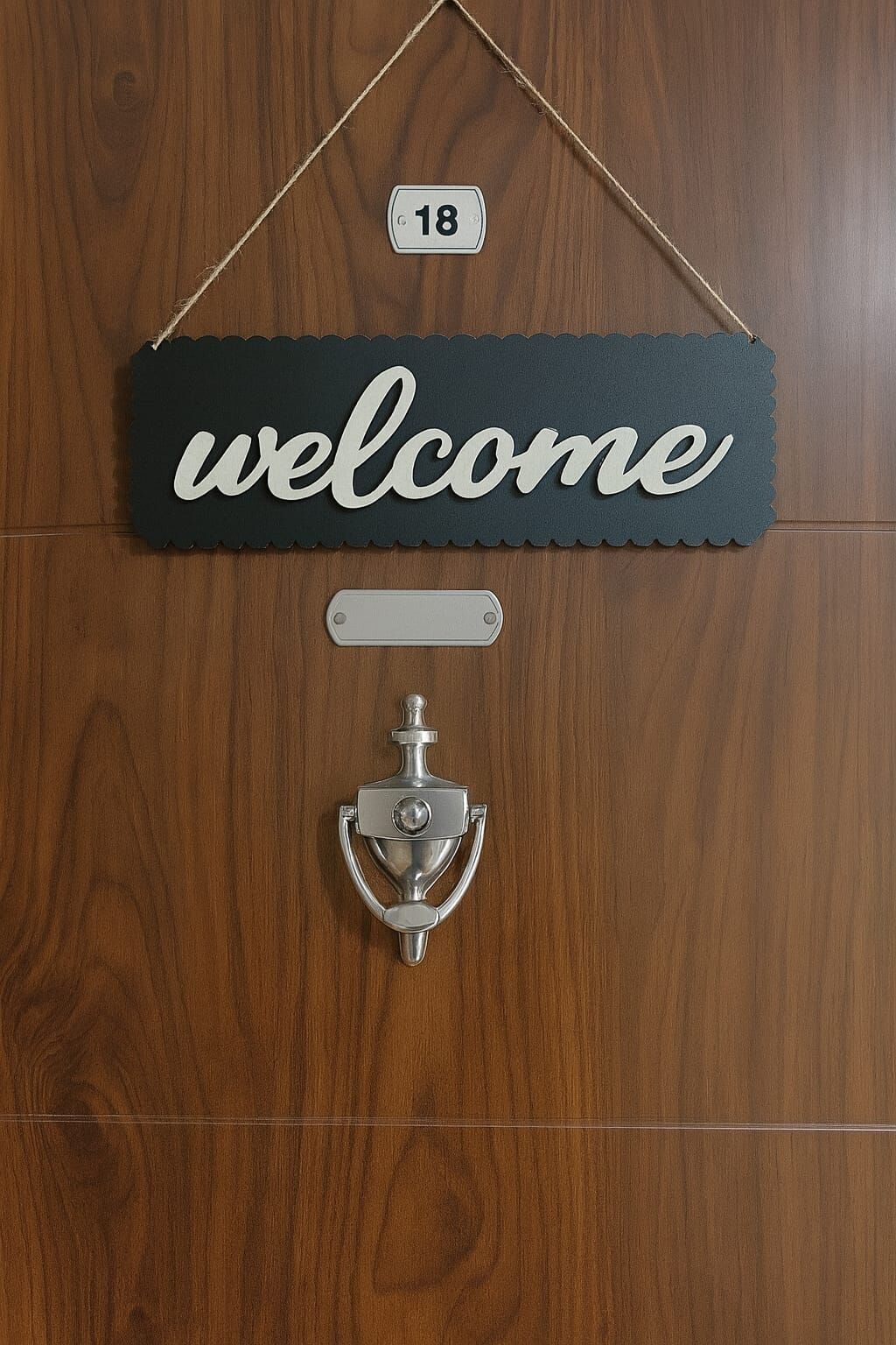 Welcome Kapı Süsü Ahşap Kapı Süsü Dekoratif Süs Duvar Süsü 10*20 cm ölçüde