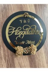 Aynalı Pleksi Kapı Süsü İsimli Kişiye Özel Duvar Dekoru