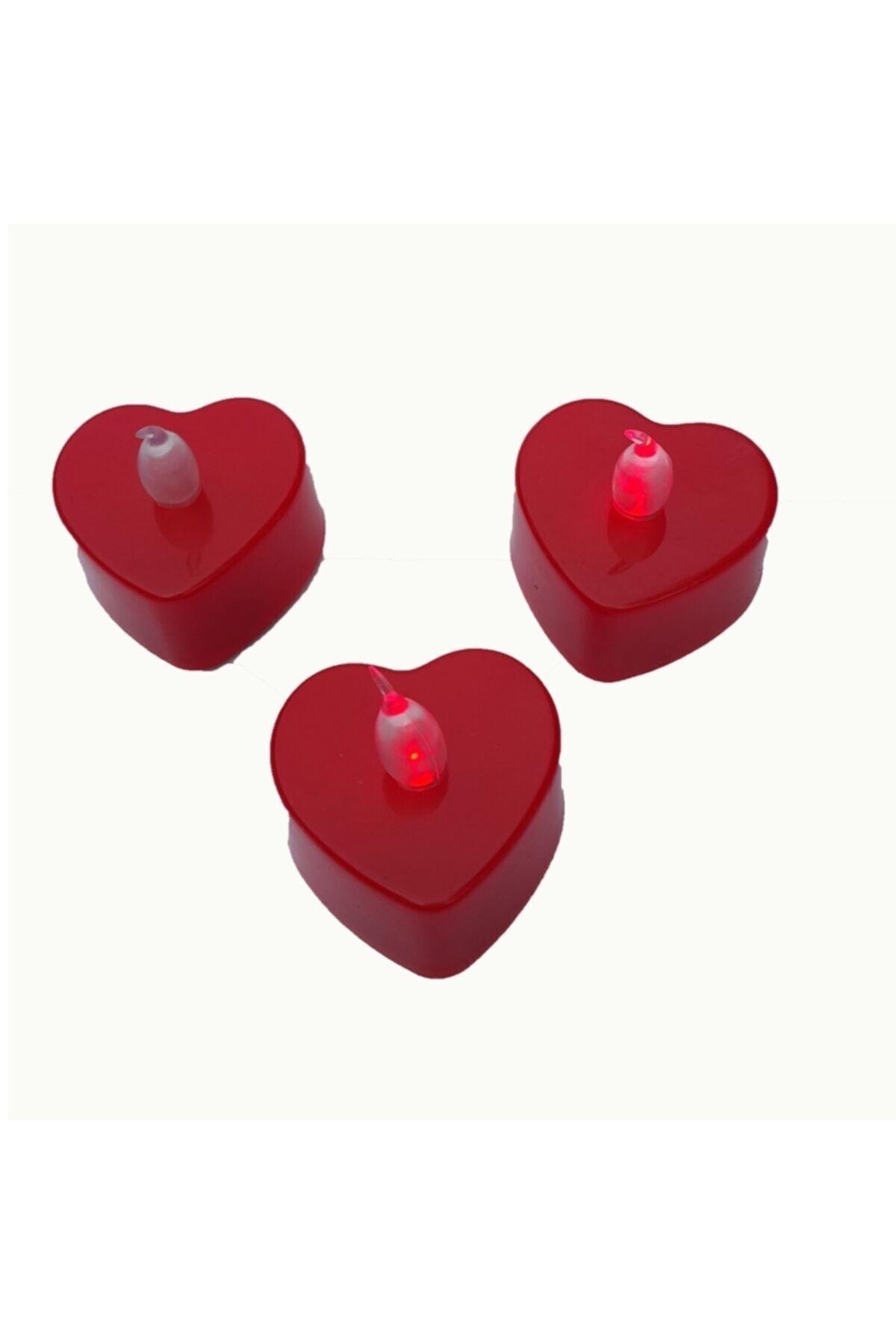 20'li Led Işıklı Dumansız Bitmeyen Pilli Kalpli Led Mum