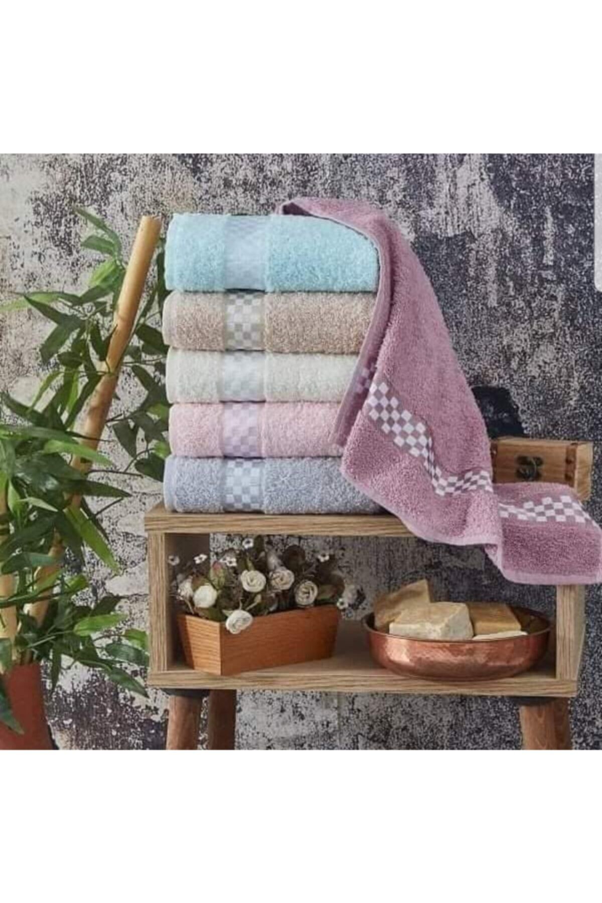 El Yüz Havlusu Renkli 6 adet Pamuklu 50*90