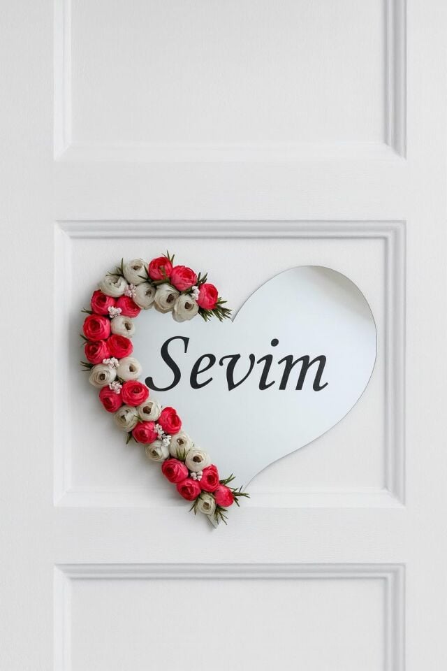Kişiye Özel Gümüş Aynalı Kapı Süsü Kapı Aksesuarı Duvar Dekoru 28 cm Çapında