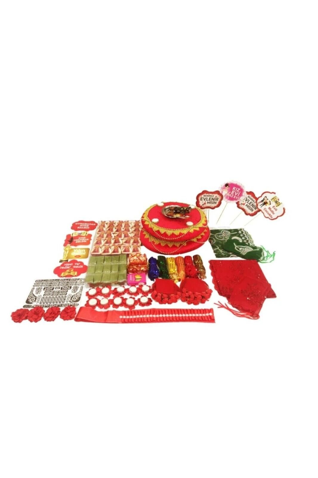 Kına Gecesi Kırmızı Osmanlı 1001 Parça Kına Seti Kına Malzemeleri