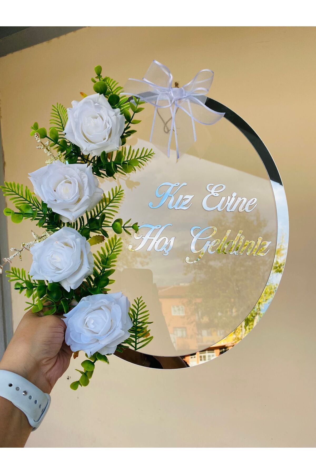 Şeffaf gümüş Pleksili Kız Evi Naz Evi Hoşgeldiniz