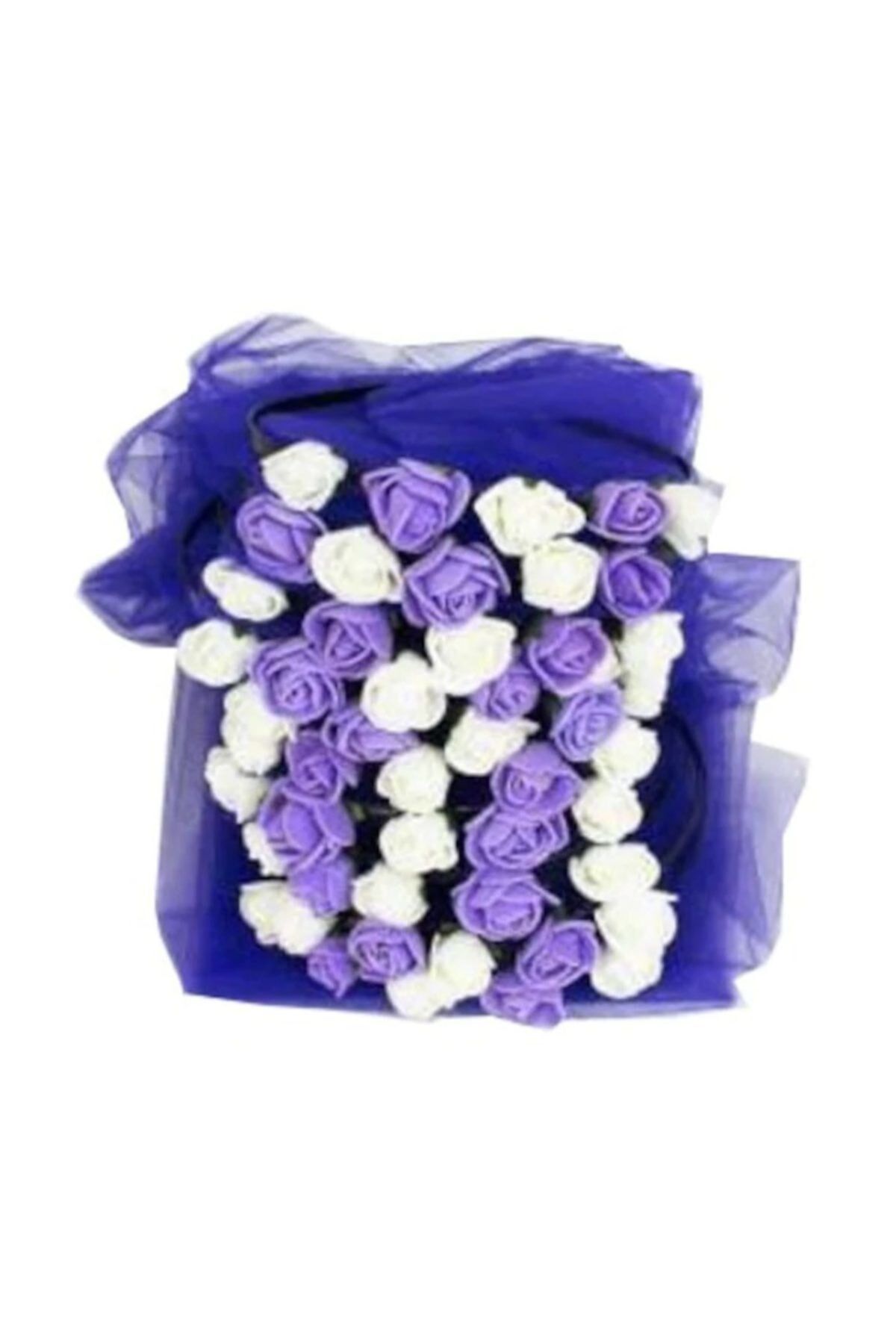Nedime Tacı Mor Beyaz Kına Tacı Tüllü 20 Adet Kına Malzemeleri