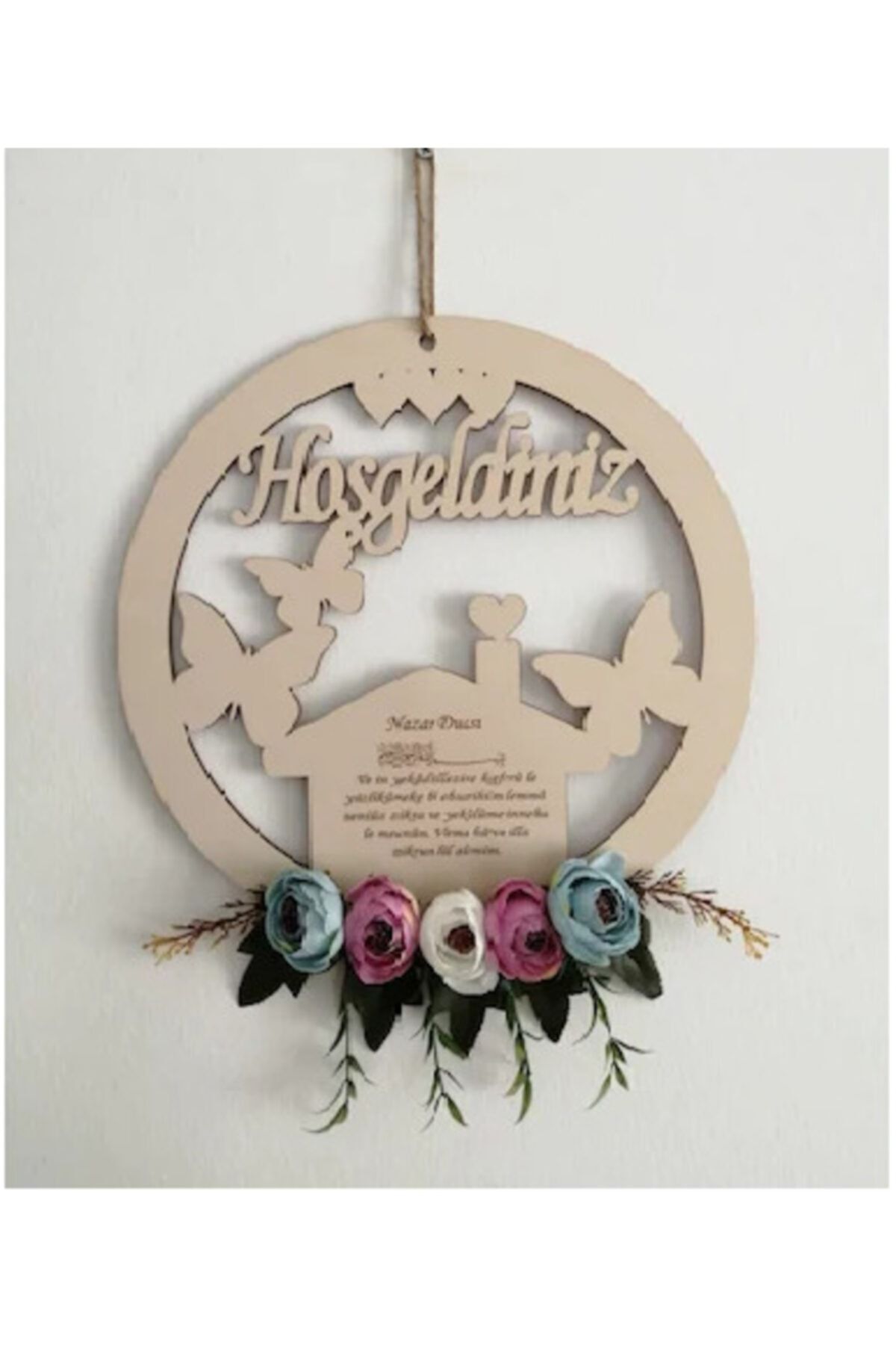 Kapı Süsü Dekoratif 30 Cm Çiçekli Kapı Önü Süsü