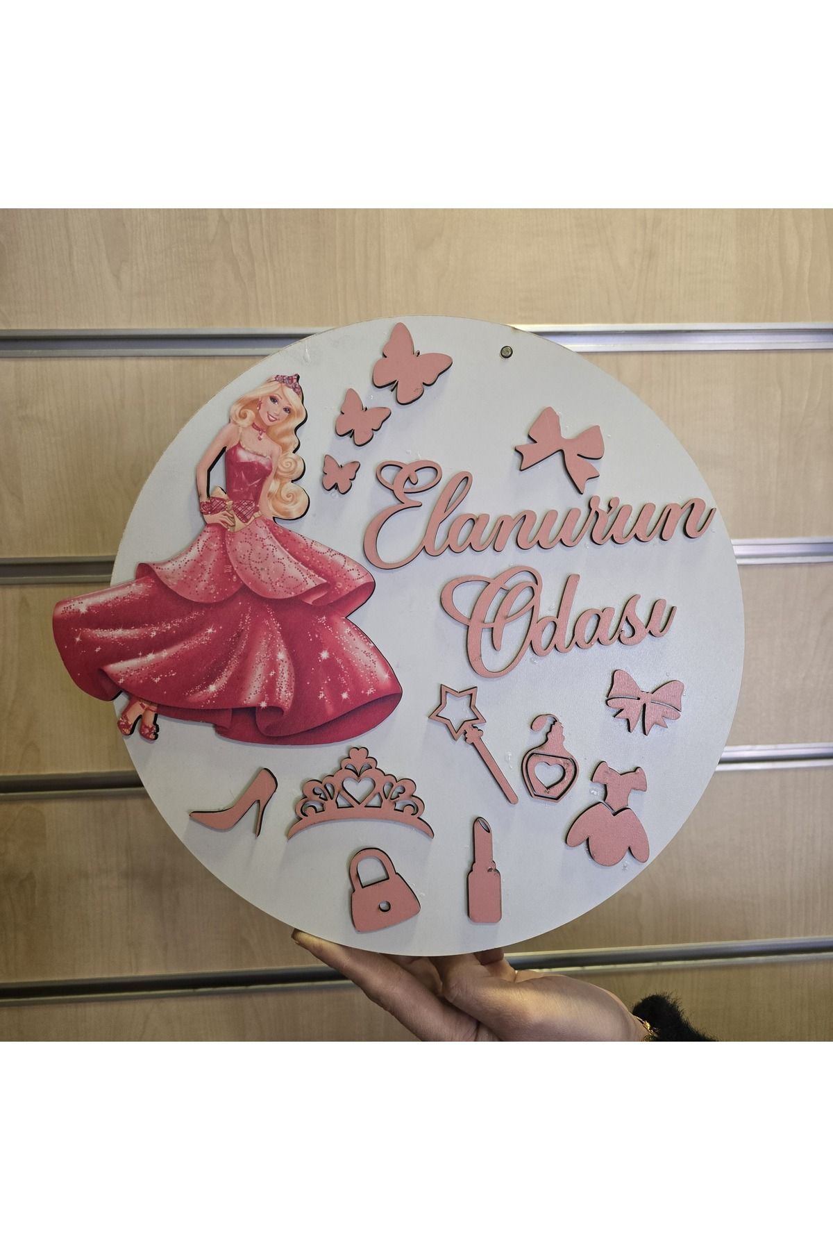 Prenses Kişiye Özel Kız Çocuk Odası Kapı Süsü Özel Tasarım İsme Özel