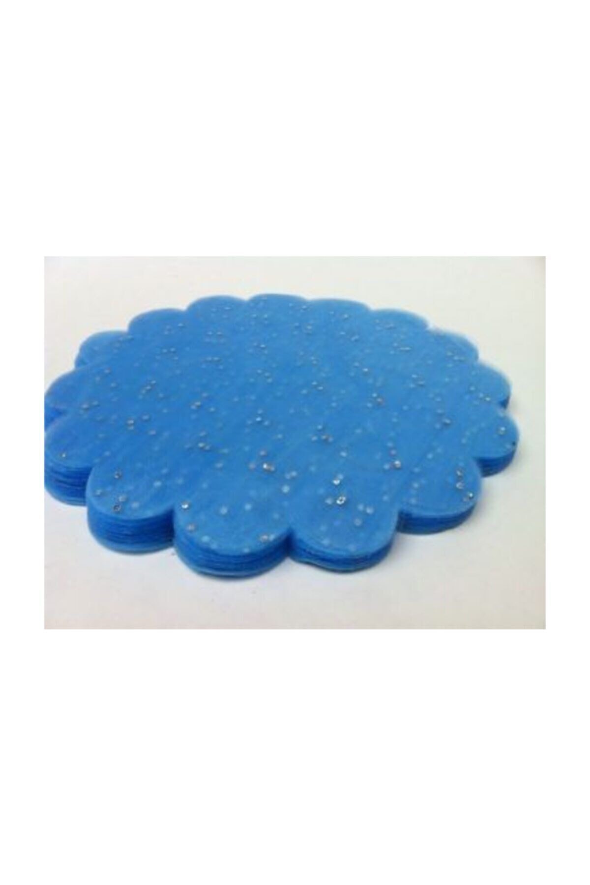 Karlı Simli Süsleme Tülü 22cm 100 Adet Mavi