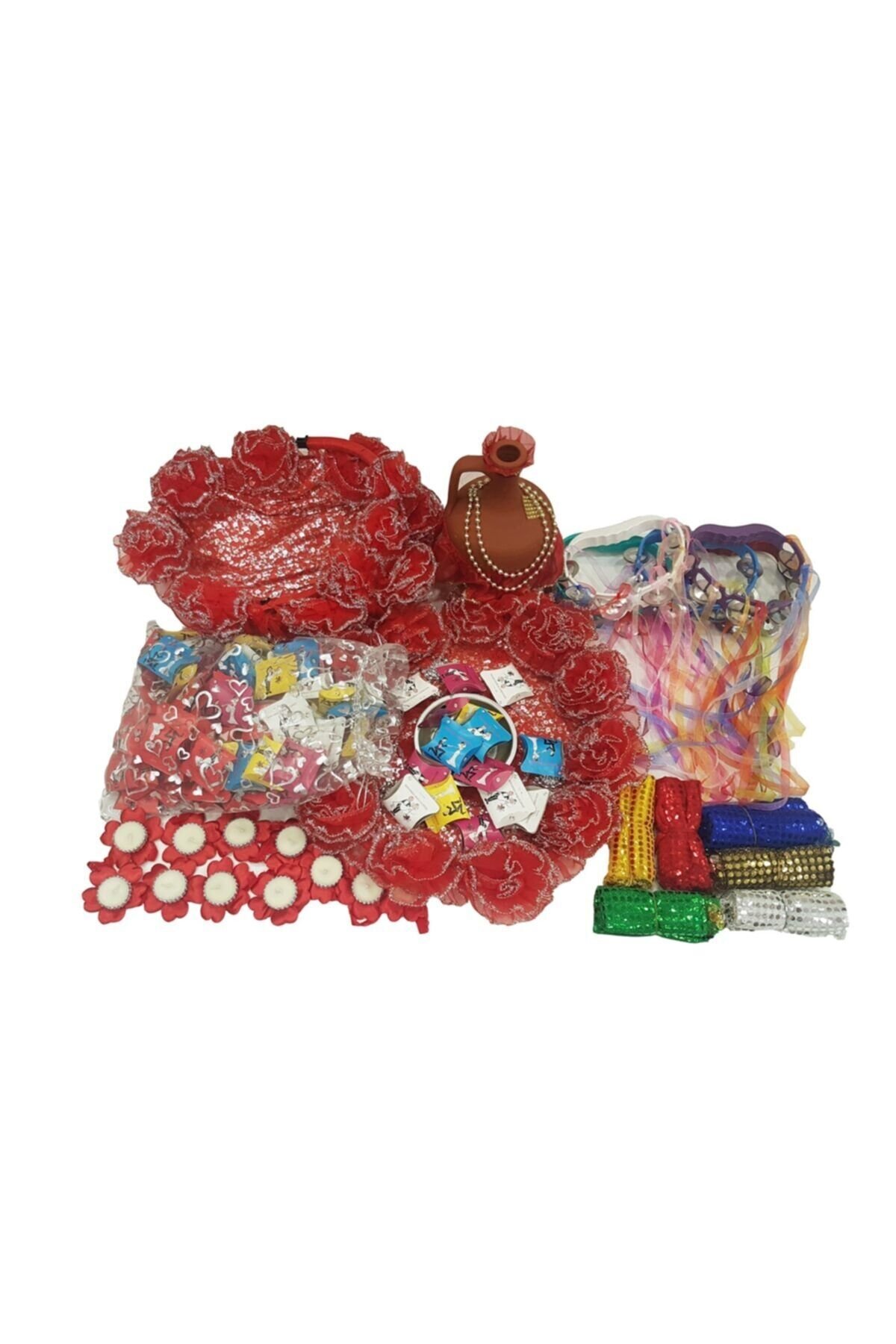 Kına Malzemeleri Gelin Ceresi Tef Halaymendili Gelinseti 243 Parça