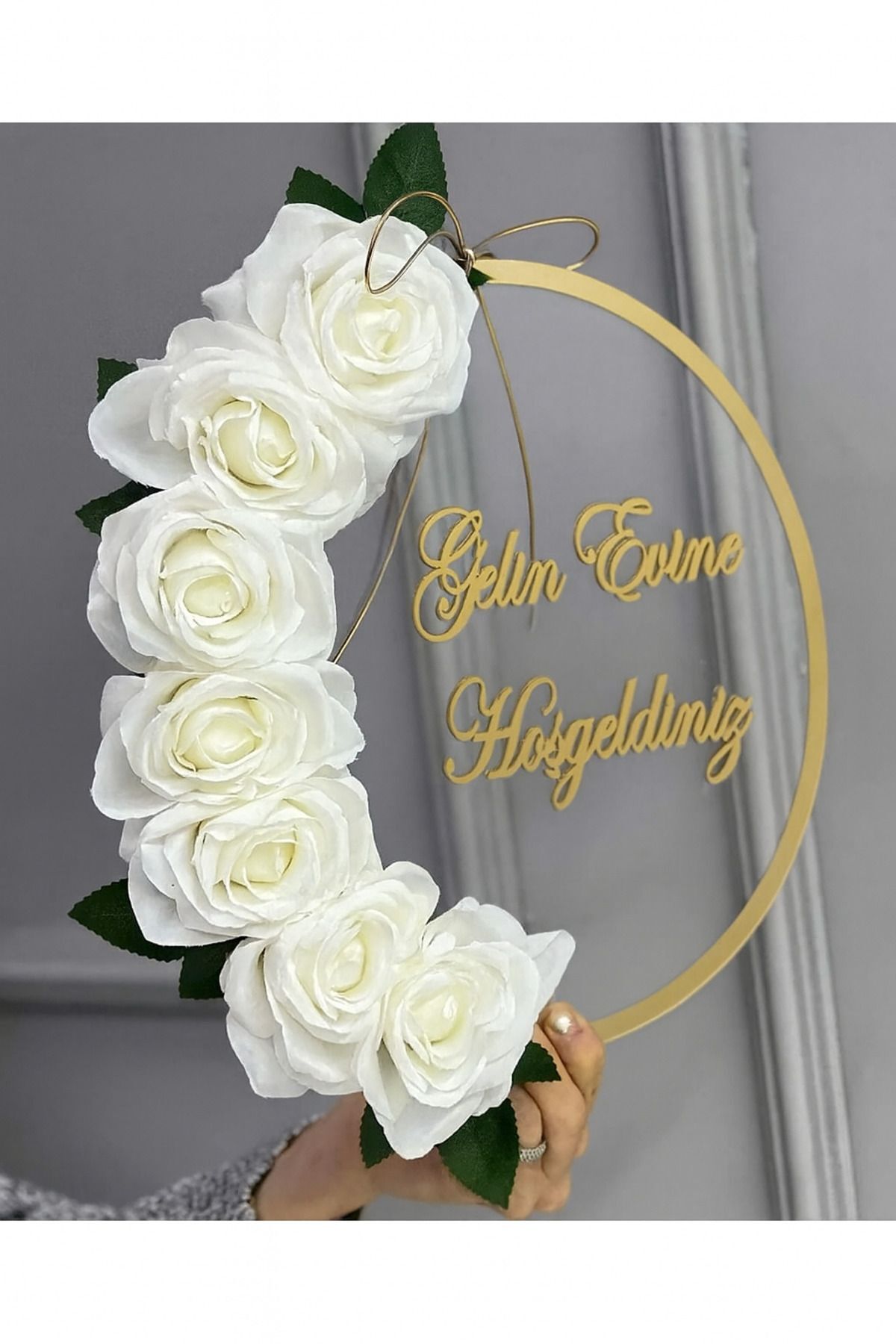 Gelin Evine Hoşgeldiniz Kapı Süsü Duvar Süsü Ve Kapı, Duvar Dekoru Süsü 28cm Gold Hediyelik Eşya