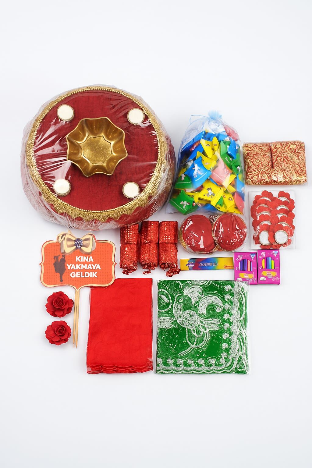 Kına Gecesi Kırmızı Osmanlı 1001 Parça Kına Seti Kına Malzemeleri