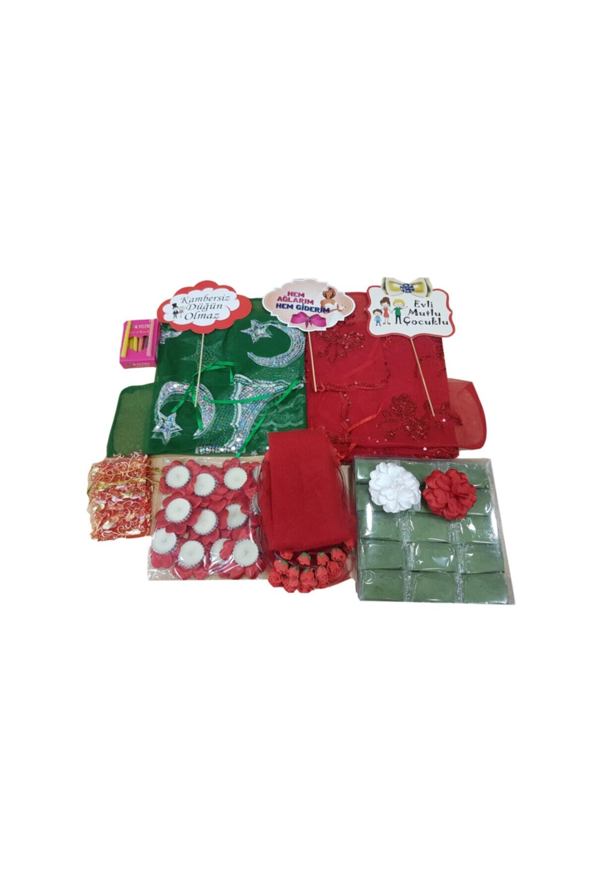 Kına Malzemeleri Kırmızı Kaftan Kına 1001 Parça Kına Gecesi Seti