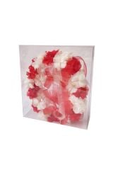 10'lu Yuvarlak Nedime Tacı Lazer Kesim Çiçekli Yuvarlak Nedime Tacı Kırmızı