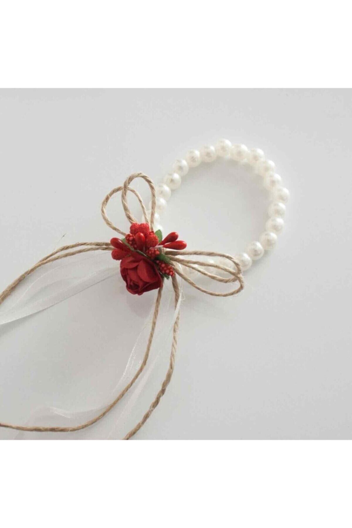 Kına Gecesi Nedime Bilekliği 10 Adet Kına Malzemeleri Kırmızı