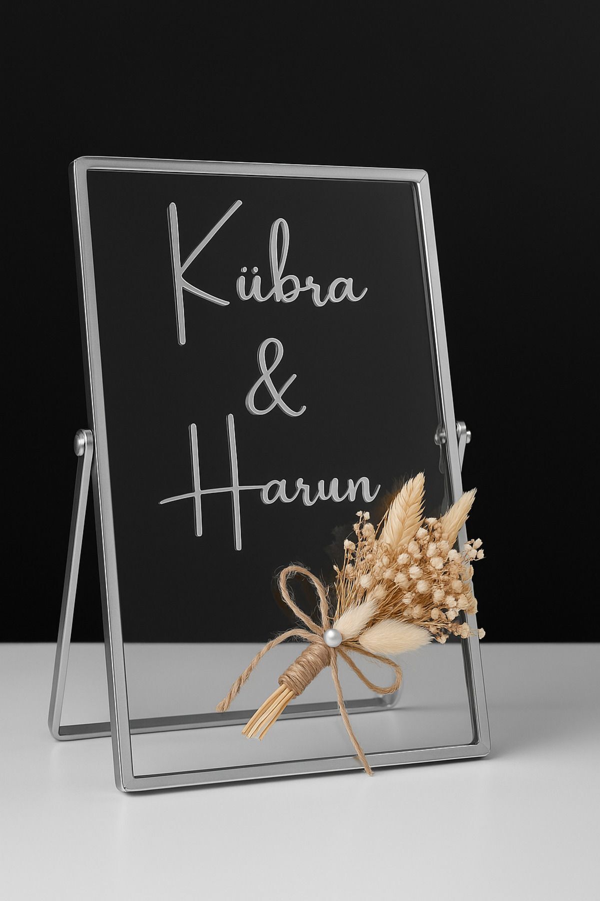 Kişiye Özel Söz Nişan Sevgili Hafız Hatıra Masa Üstü İsimlik Tablo Çerçeve Cam isimlik