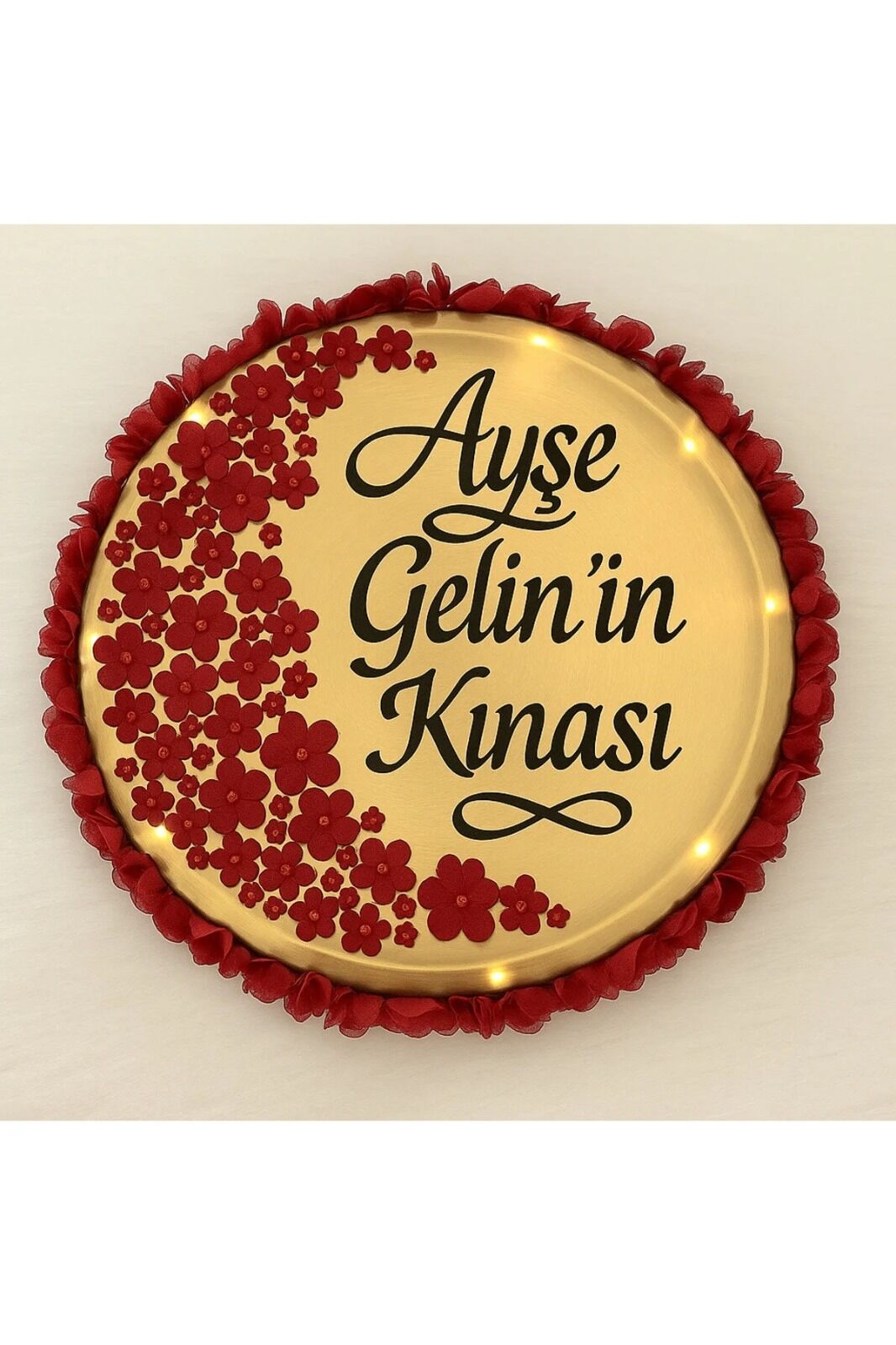 Ledli Şeffaf Gelin Tefi Çiçek Taş Düğün Kına Nedime Bride Parti Defi Vurmalı Çalgı Zilli Def İsimli