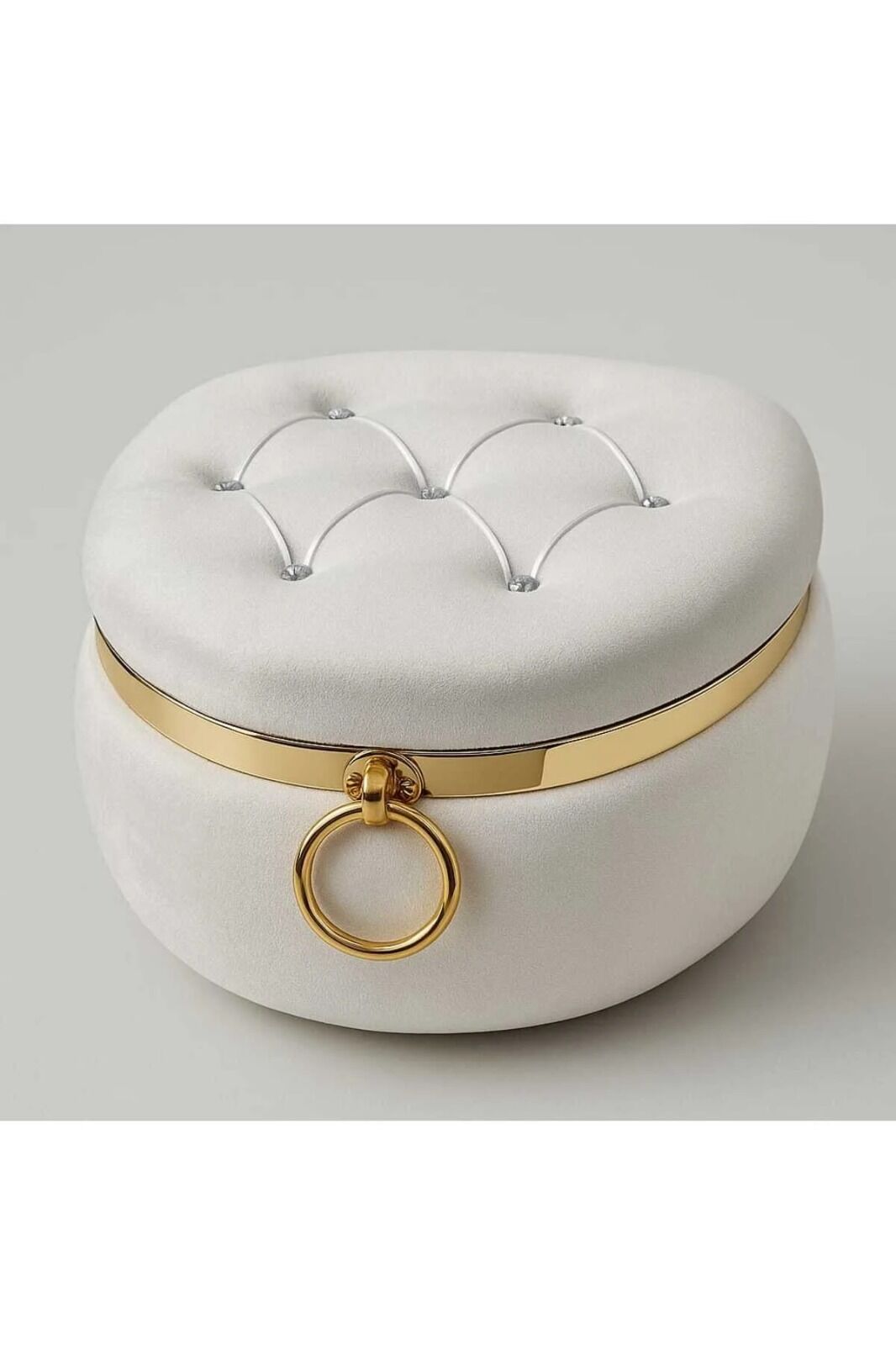 Gelin Çeyiz Makyaj Sandığı Lüx İthal Kadife D Model Taşlı Plexi Detaylı Gelin Makyaj Sandığı