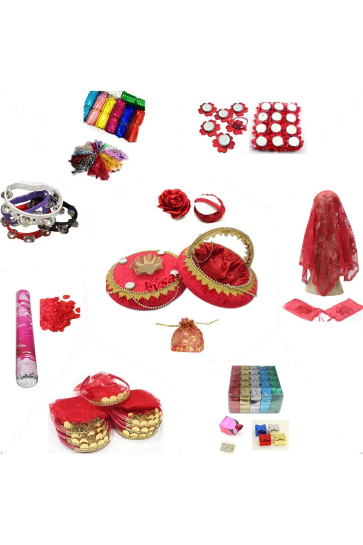 Kına Malzemeleri 250 Parça Kına Seti Parti Malzemeleri