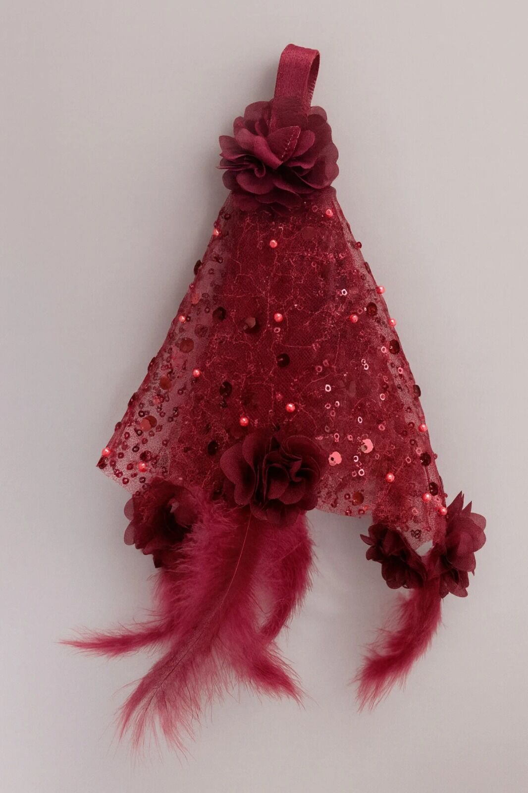 Gelin Ve Damat Tüylü Güllü Cam İncili Halay Mendili 1 adet