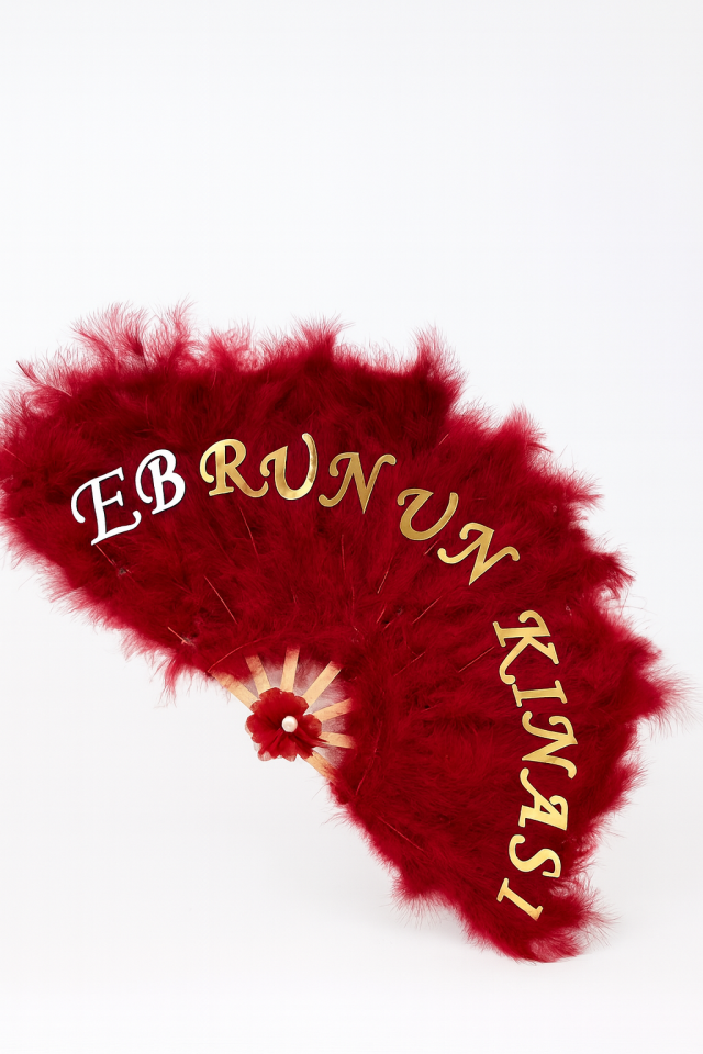 Gelin Yelpazesi, Bekarlığa Veda Partisi, Bride To Be, Nedime, Kına Gecesi, Ahşap Tüylü Yelpaze