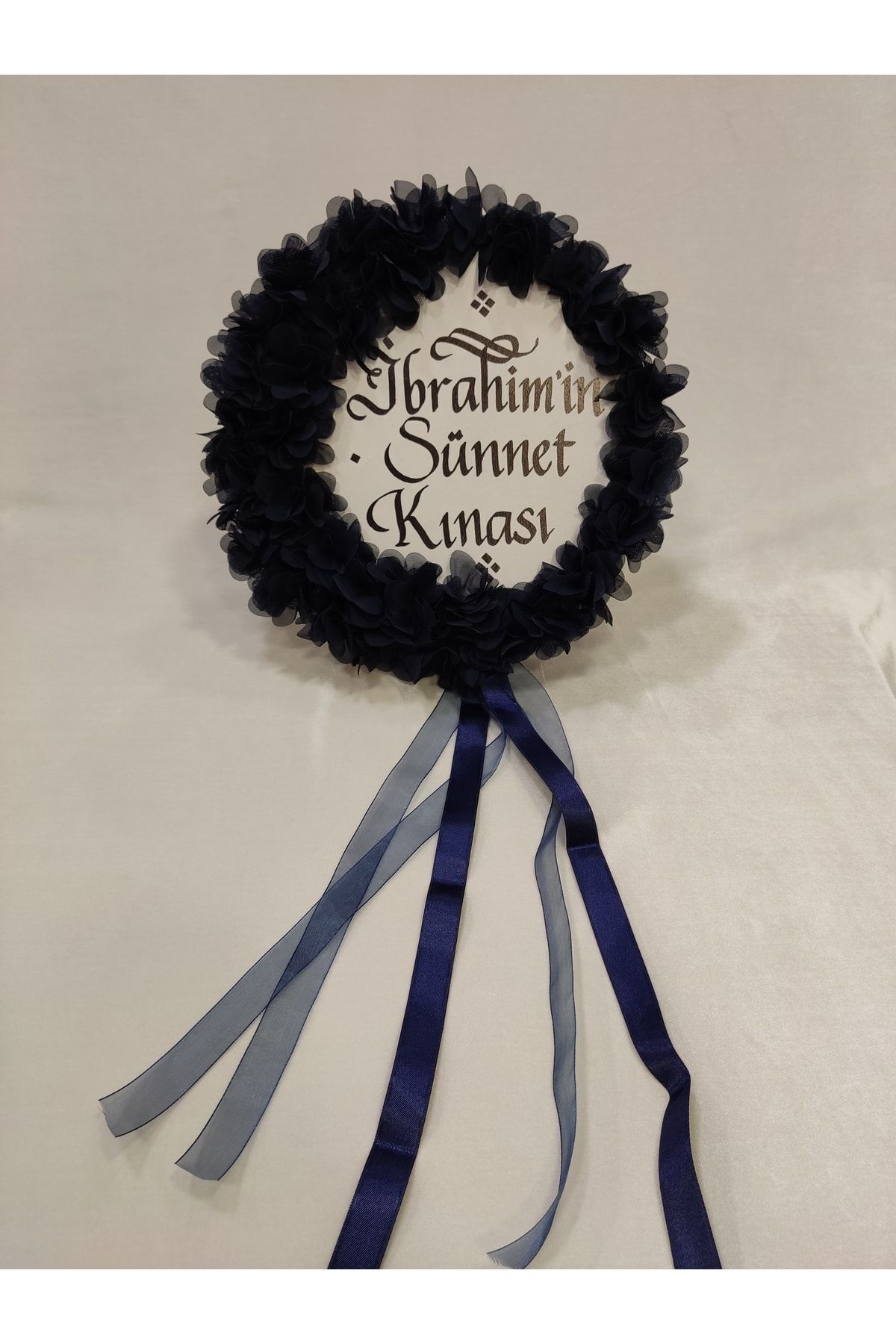 Sünnet Kınası Deri Isme Özel Lacivert Kına Tefi Sünnet Kınası Tefi