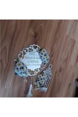 Gümüş Pleksi Kapı Aksesuarı Kapı Süsü Papatyalı