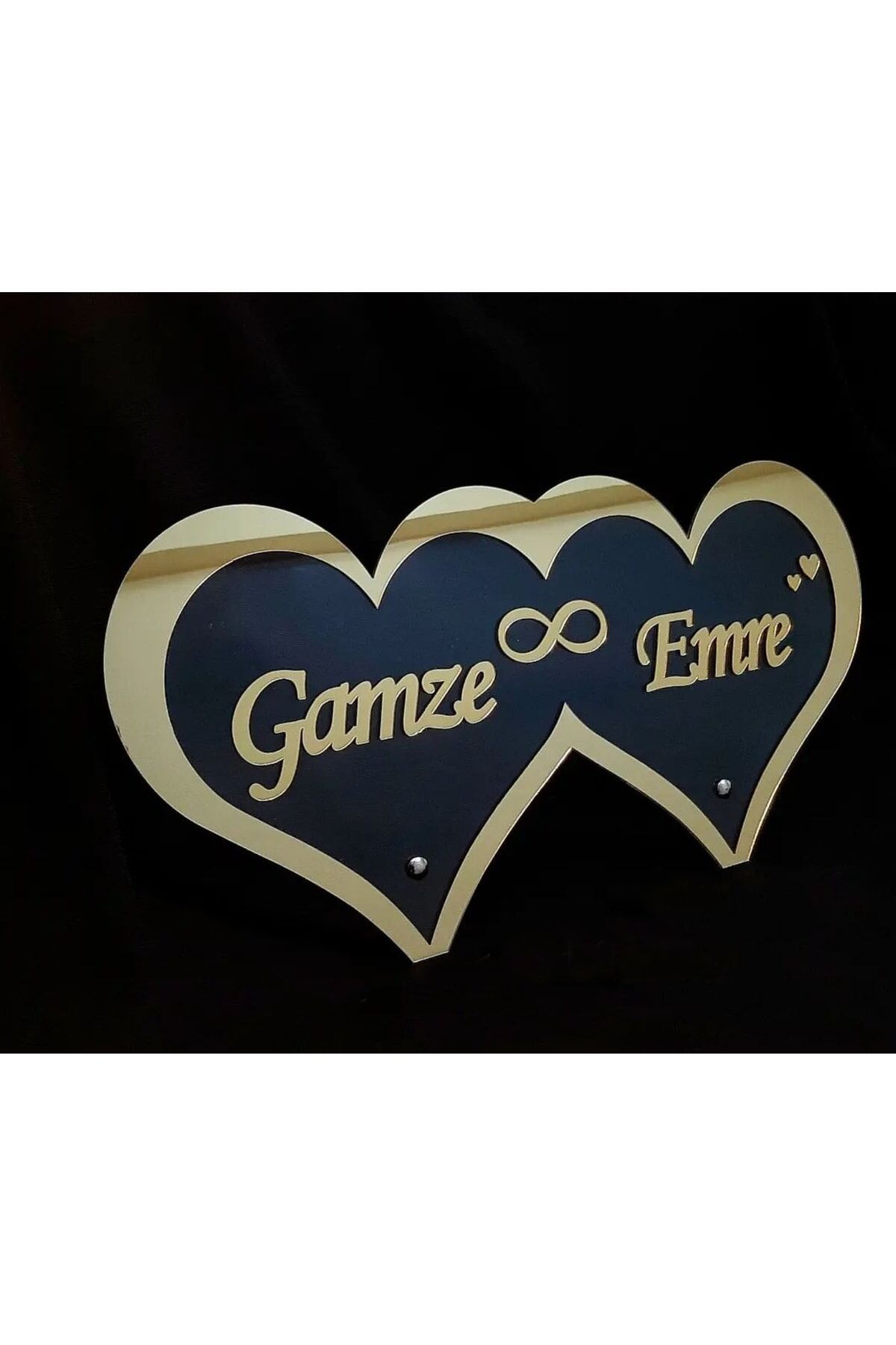 Gold Aynalı Pleksi Isimlik Masa Üstü Isim Ayna Bebek Söz Nişan Masa Isimliği