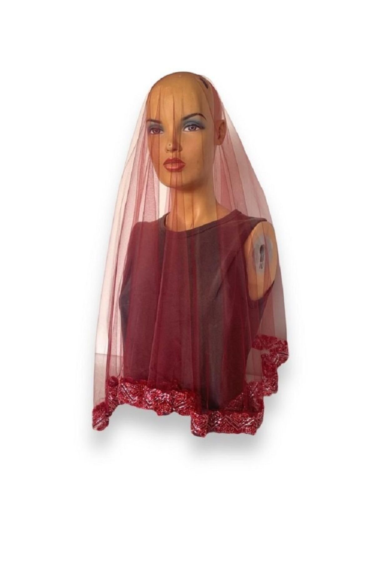 Kalpli Model Duvak Omuz Örtüsü, Kına Duvağı 4lü Set Gelin Duvağı İncili Pullu Duvak