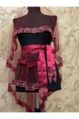 Balık Kuyruğu Model Duvak Omuz Örtüsü, Kına Duvağı 4lü Set Gelin Duvağı Zarif Duvak