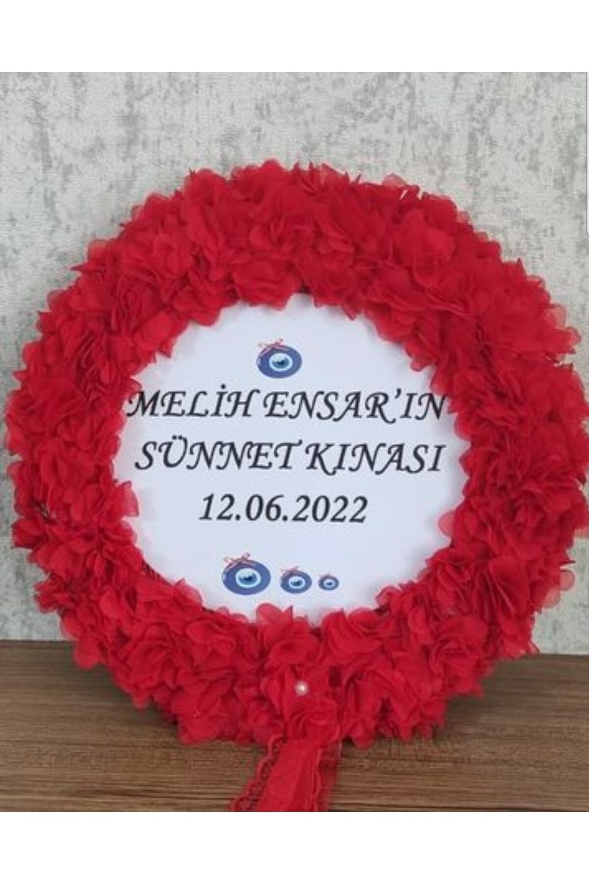 Isme Özel Deri Tef Kına Tefi Lazer Güllerle Süslenmiş Gelin Tefi 30 Cm Vurmalı Çalgı Müzik Aleti