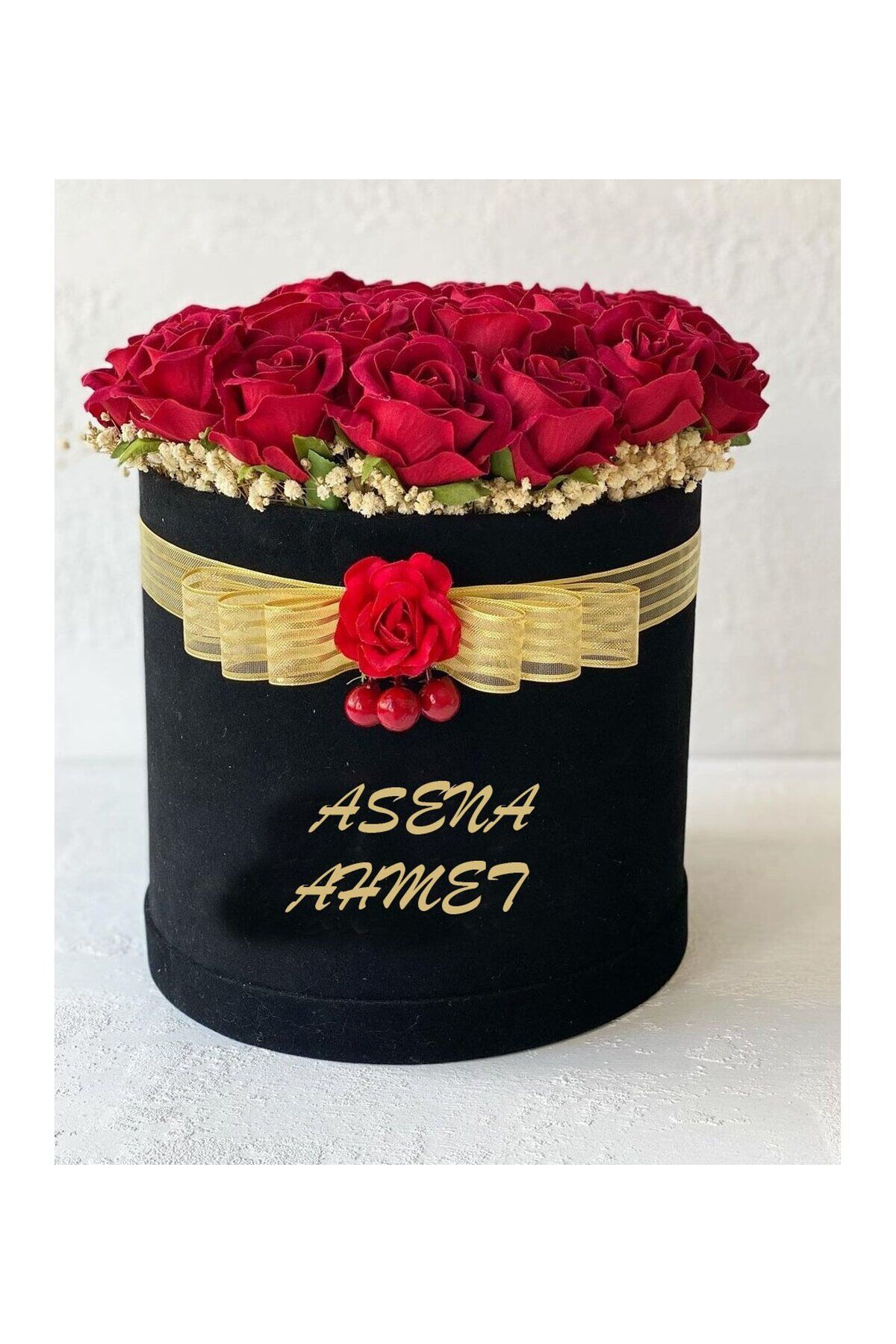 Silindir Kutuda Gerçek Görünümlü Yapay Gül