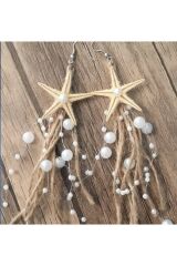 Gelin Küpesi Deniz Yıldızı Ve Incili Gelin Küpesi Kına Düğün Küpesi