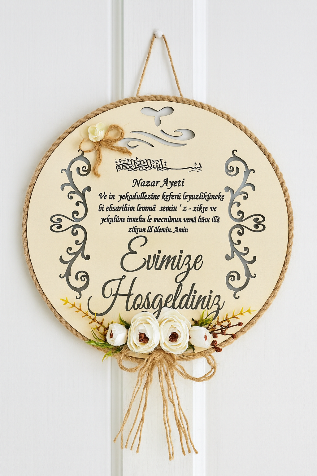 Ahşap Kapı Süsü Hoşgeldiniz Yazılı Isme Özel Kapı Süsü