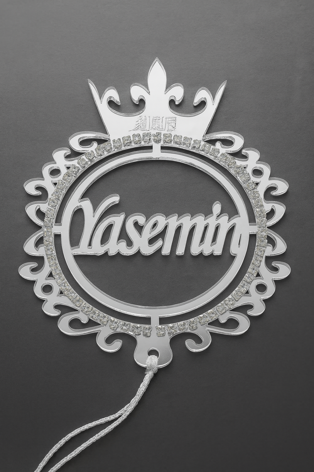 Isme Özel Taşlı Araba Süsü Pleksi Araba Dikiz Aynası Süsü Gümüş Hediyelik Ürün