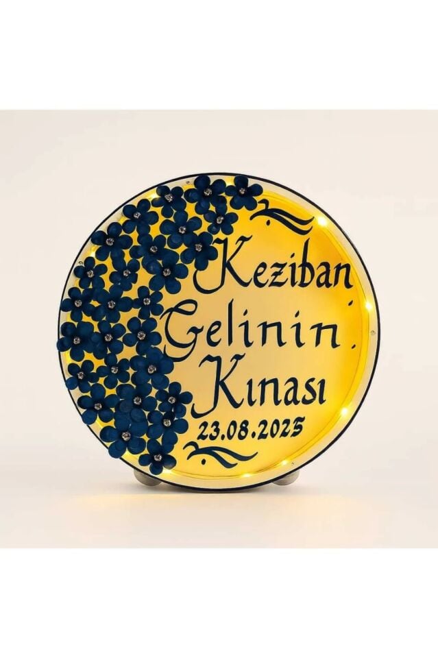 İsimli Ledli Gelin Tefi 3Boyut Taşlı Kına Nedime Bride Parti Defi Çalgılı Alet Zilli Şeffaf Def