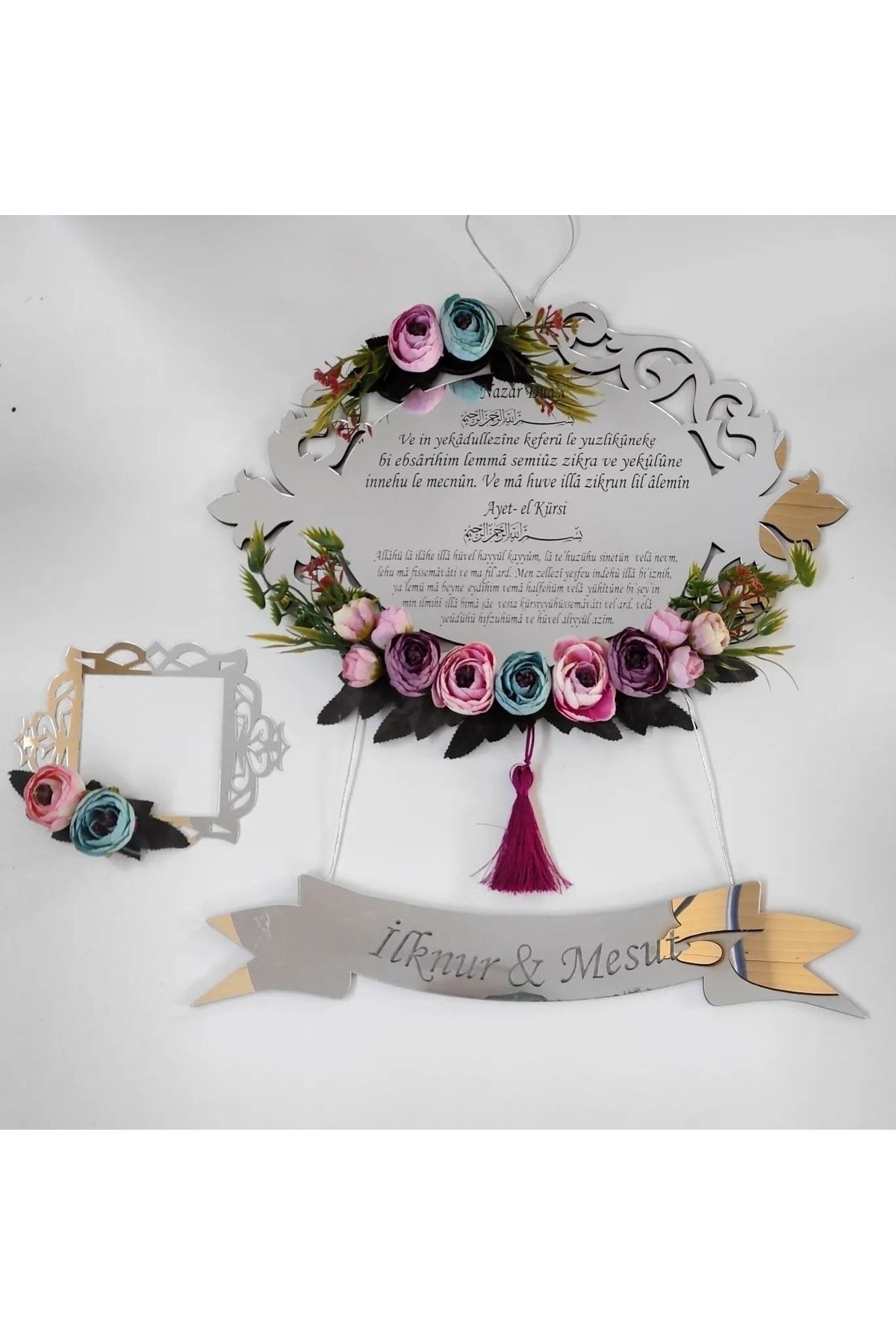 Ahşap Ve Pleksili Kapı Süsü, Duvar Süsü, Duvar Dekoru, Gümüş Aynalı Pleksi m Prizlik