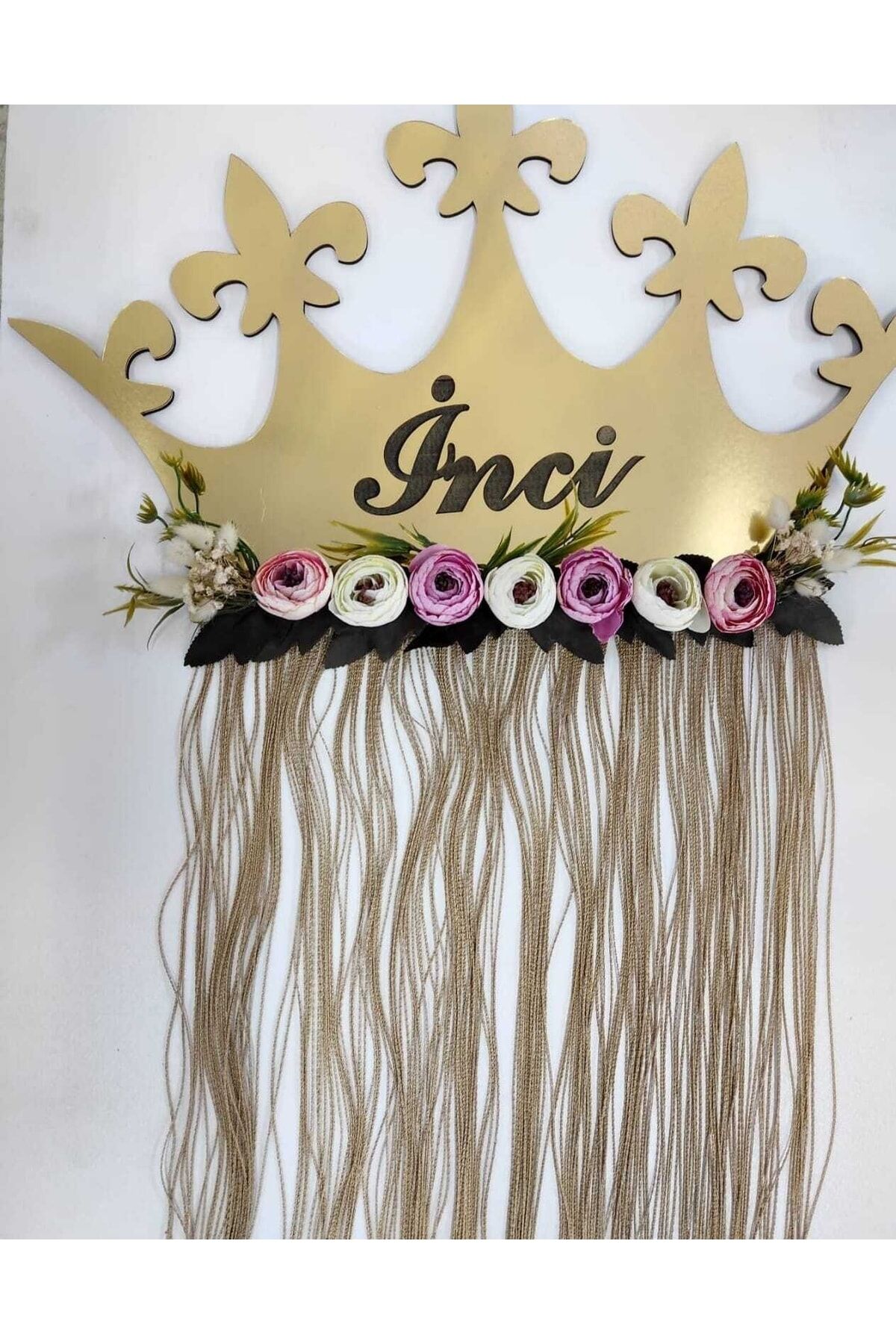 Ahşap Ve Pleksili Kapı Süsü, Duvar Süsü, Duvar Dekoru, Gold Aynalı Pleksi 24cm