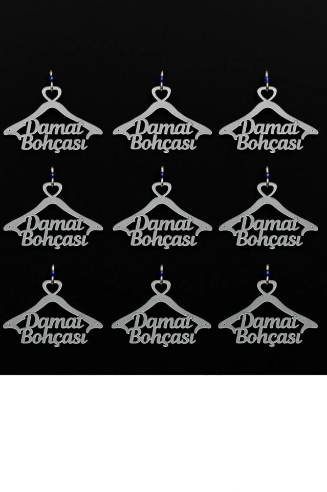 Pleksi Damat Bohçası Yazısı Bohça Süsü 9 Adet