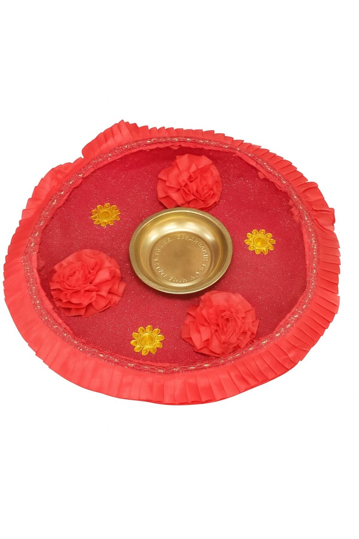 Gelin Kına Gecesi Tepsi Veya Sepeti Düğün Sünnet Nişan Lazer Güllü Kadife Sepet Tepsi Kına Malzemesi