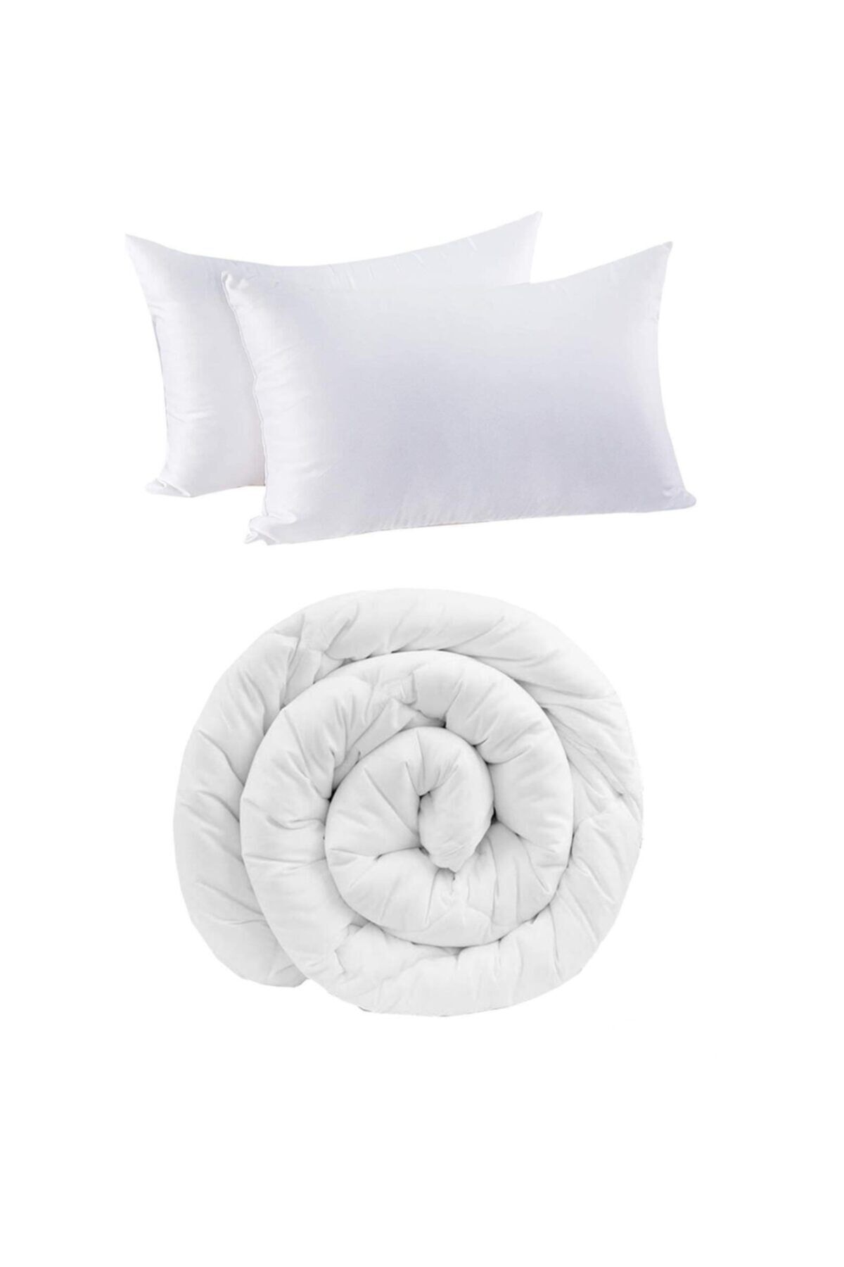 Doğal El Yapımı Çift Kişilik Yün Yorgan+2 Adet Yün Yastık