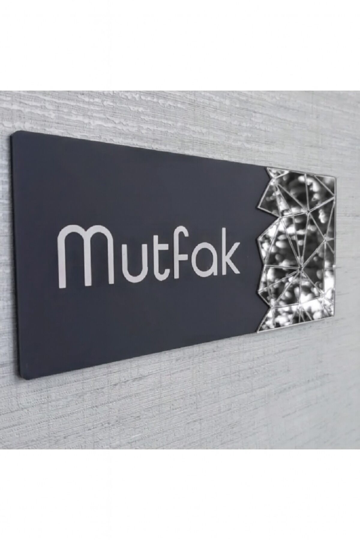 Mutfak Yönlendirme Tabelası Duvar Süsü Duvar Dekoru Kapı Süsü Gümüş 10*20