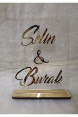 Kişiye Özel Söz & Nişan Pleksi İsimlik 25x20 Cm Masa Üstü İsimlik