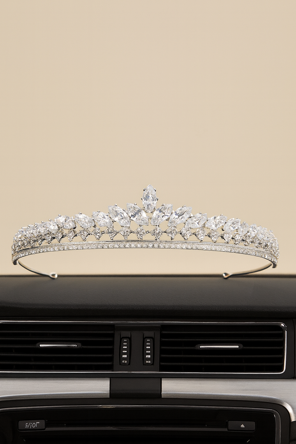 Gelin Tacı Düğün Nikah Nişan Kına Aksesuarı Zarif  Taşlı Model Saç Aksesuarı