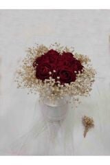 Gelin Buketi Gül Demeti Gelin Çiçeği Nişan Düğün Buketi Iri Güllü