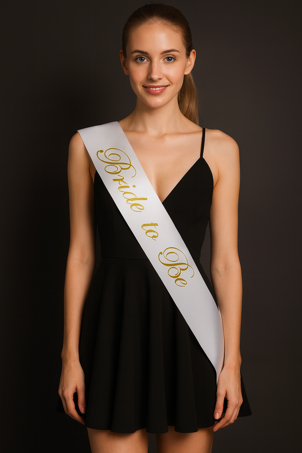 Bride To Be Yazılı Beyaz Üstüne Gold Altın Sarısı Yaldızlı Kuşak Bekarlığa Veda Partisi Konsepti