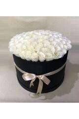 Sevgiliye Silindir Kutuda Gerçek Görünümlü Yapay Kadife Gül Kız Isteme Buketi