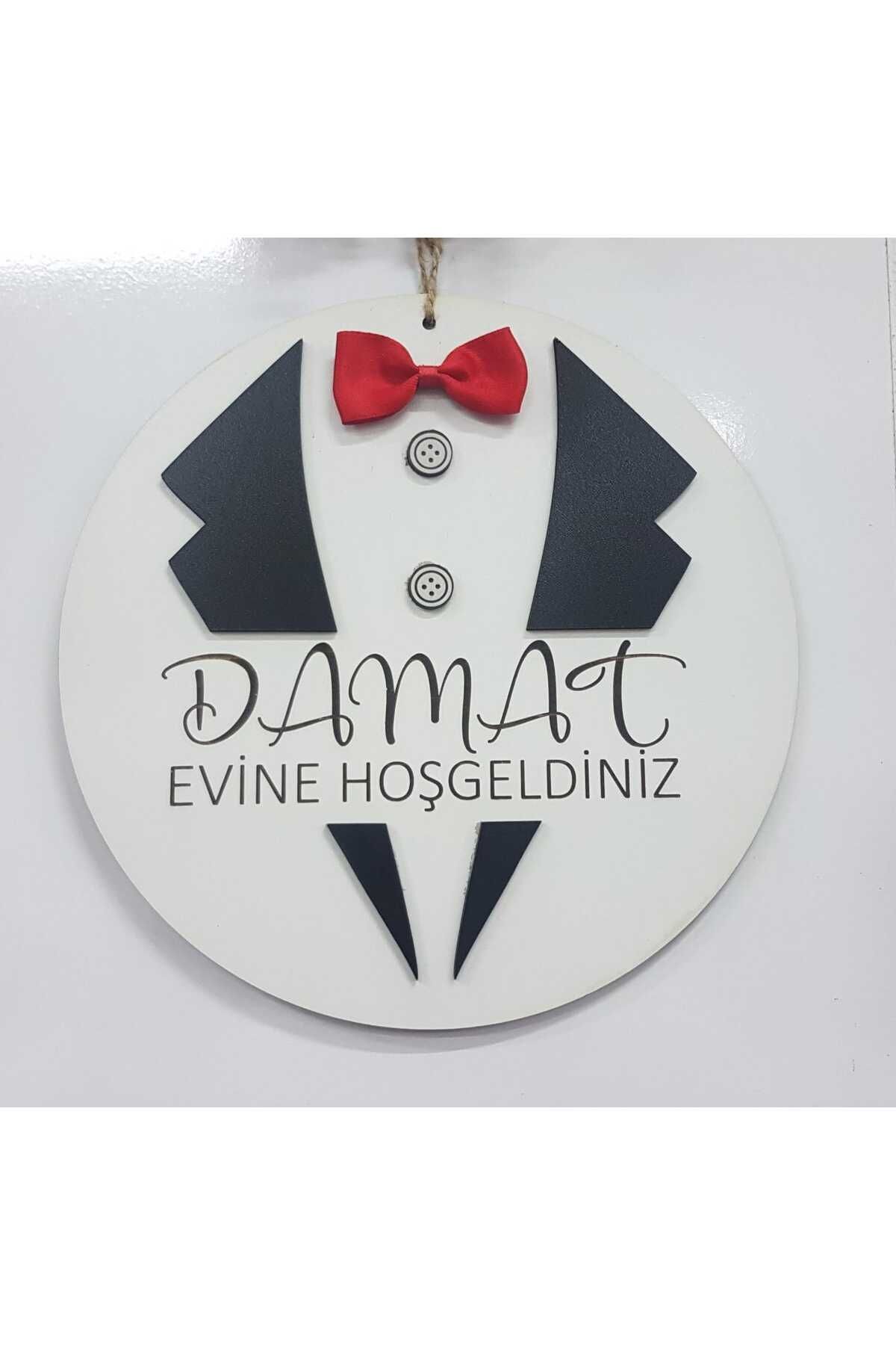 Ahşap Özel Kapı Süsü Duvar Süsü Dekoru Kapı İsimliği Damat Evine Hoşgeldiniz