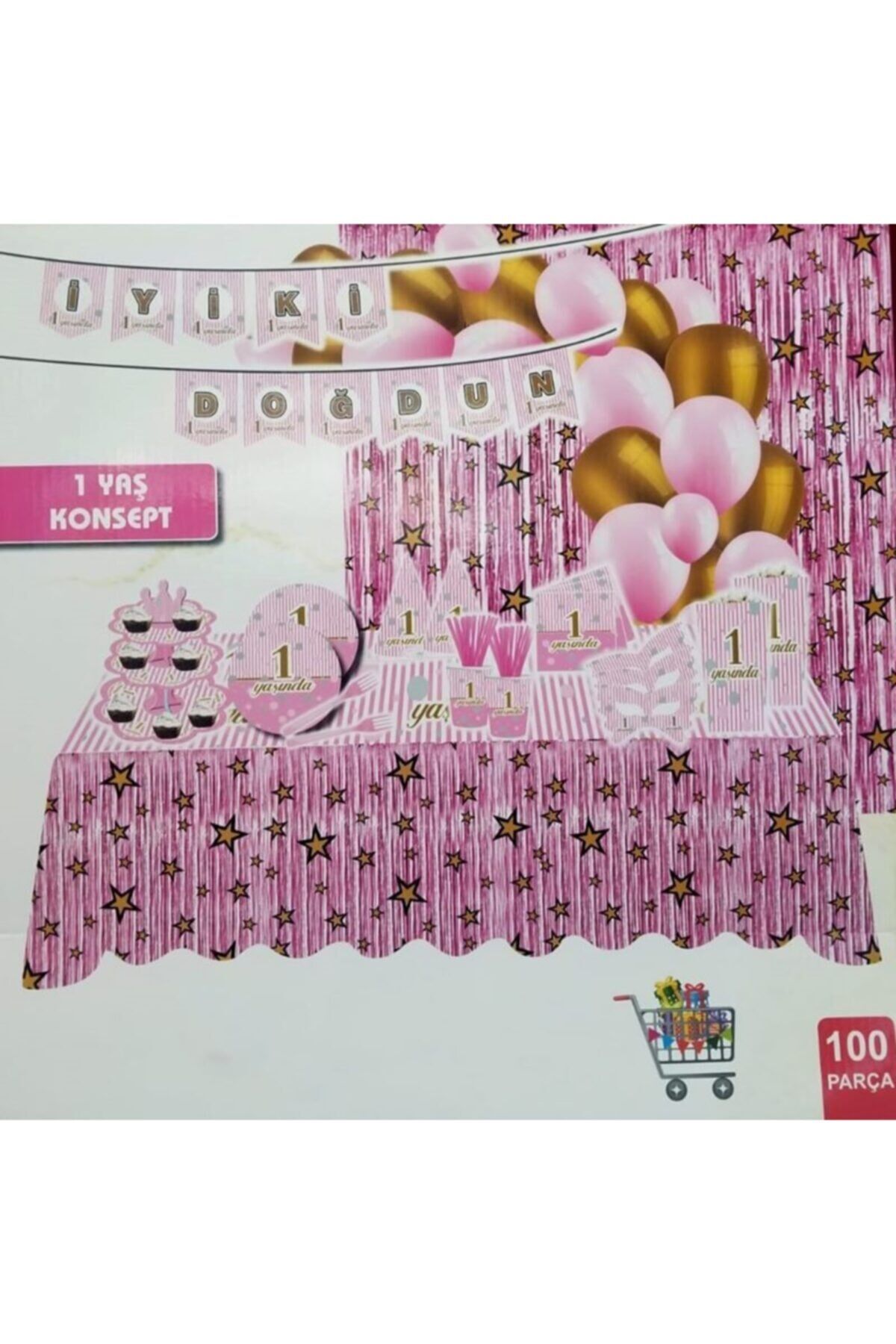 Doğum Günü Parti Seti Pembe Konsept 100 Parça